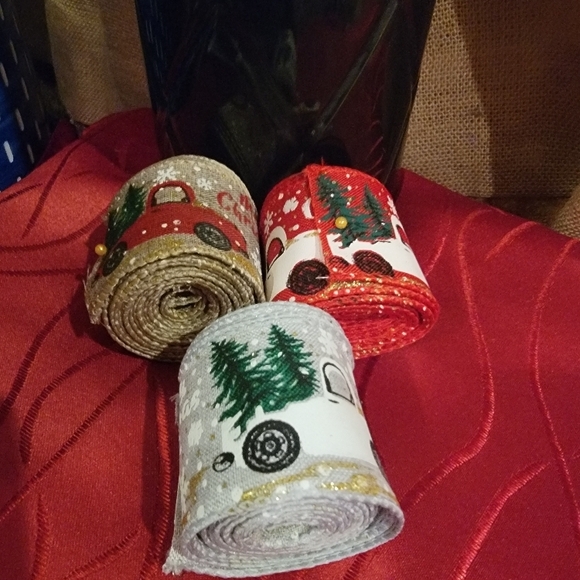 Christmas Red, Silver and Gold Ribbon - Picture 3 of 11